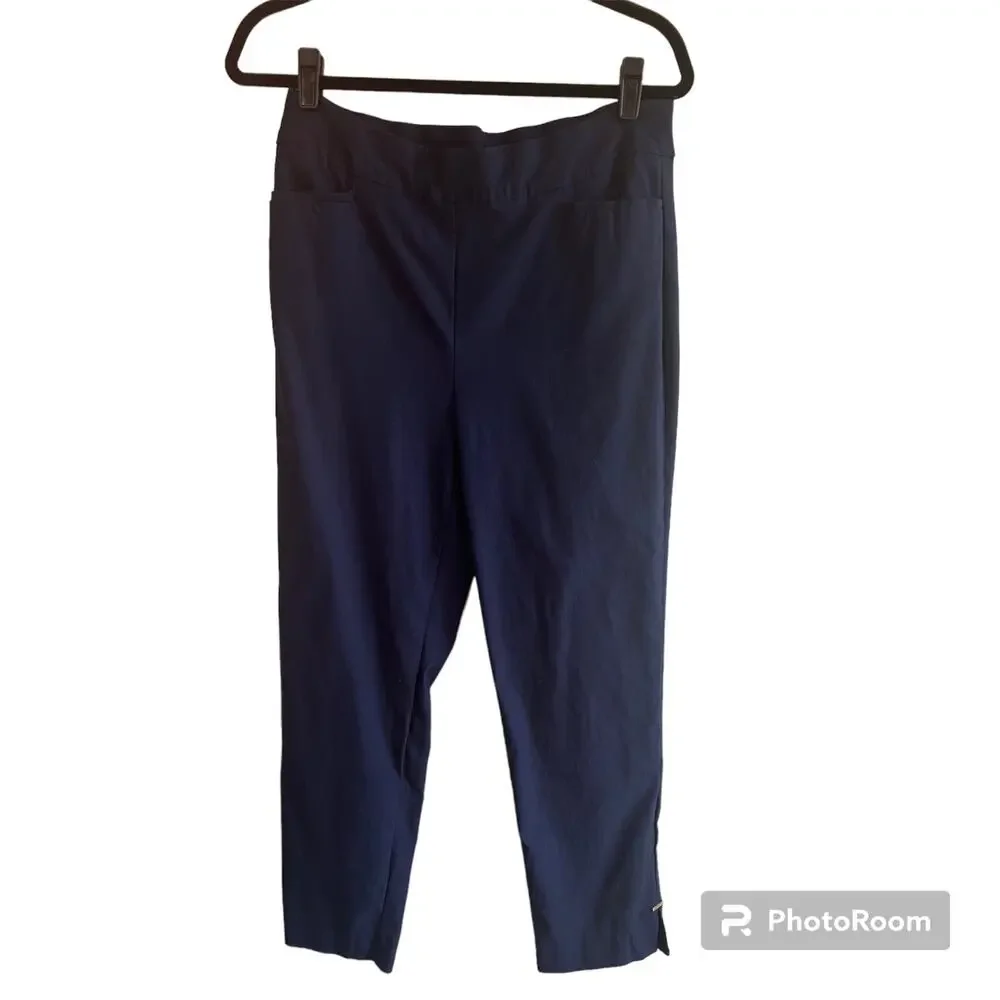 Chico's Navy blue with gold accent at ankle pants Size 2R /12R - Picture 1 of 9